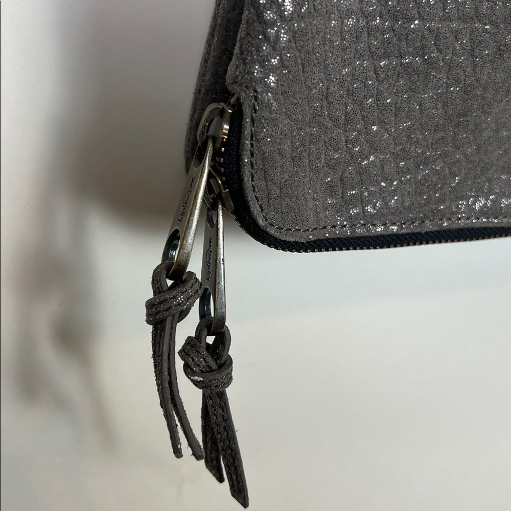 Kipling Crossbody Bag Leather Metallic Gray - Picture 9 of 16